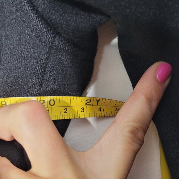 Heritage House Vintage Black Pure Virgin Wool Faux Fur Belted Double-Breasted - Picture 12 of 13